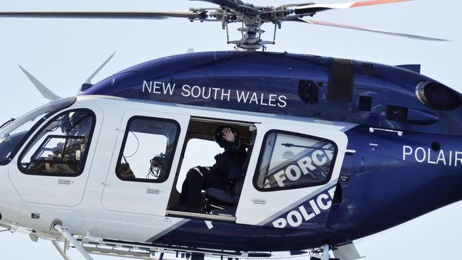 Polair patrolling the Bondi to Bronte walk today. Picture: Sam Ruttyn