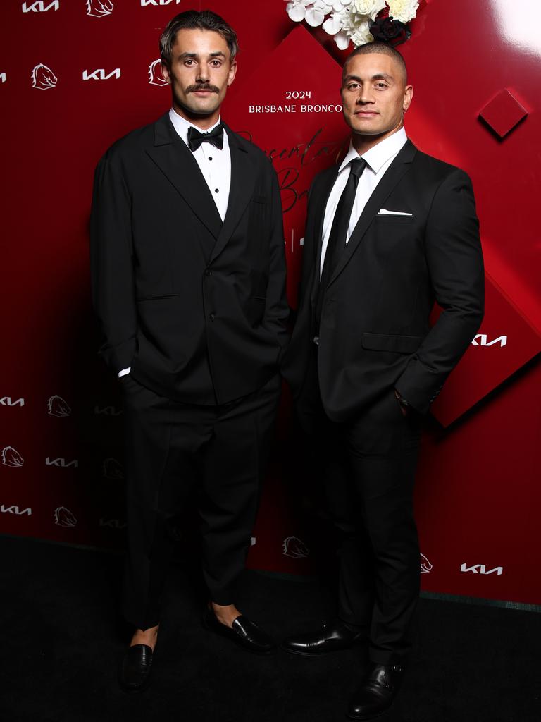 Jesse Arthars and Delouise Hoeter at the Broncos awards night. Picture: David Clark