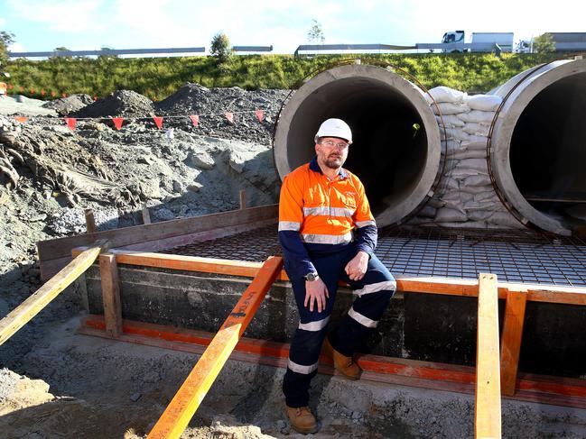 Andy Richardson, Transurban Construction and Technical Manager for the Logan Enhancement Project at a site on the Gateway Motorway. Picture: Adam Head