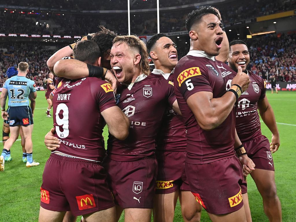 Murray Taulagi and Reuben Cotter are young Maroons with a huge future ahead. Picture: Getty Images