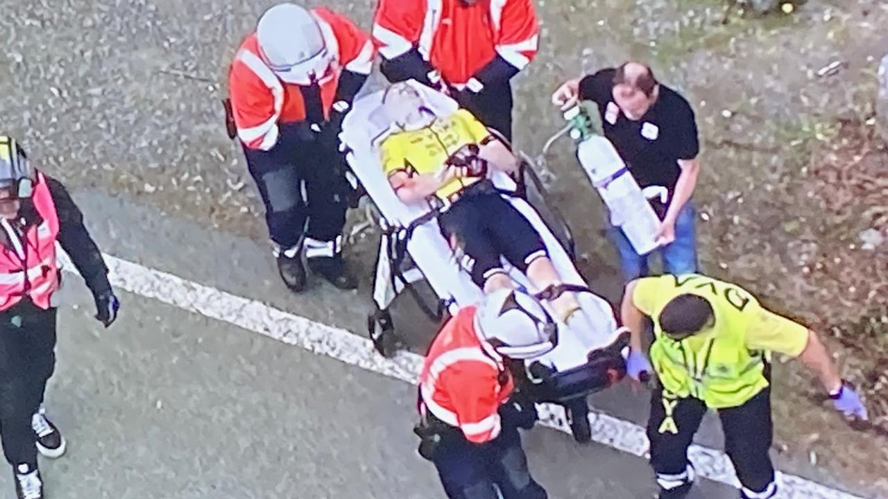 The two-time TdF champ was taken to hospital