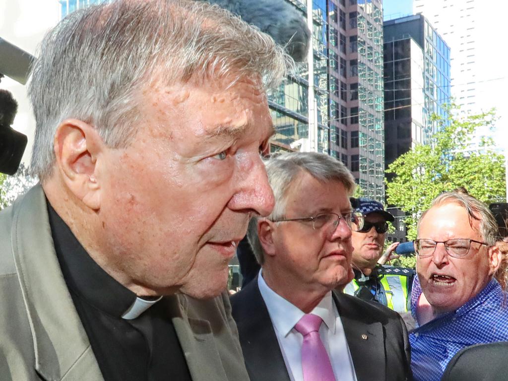 Cardinal George Pell arrives at the County Court in Melbourne. Picture: Alex Coppel. 