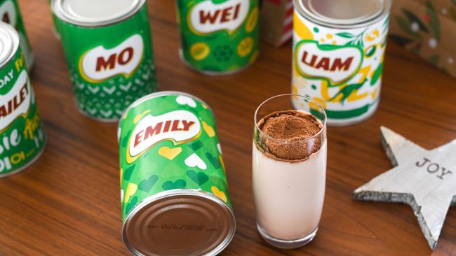 Personalise Milo cans. Picture: David Li Photography