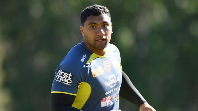 Tevita Pangai Jnr has been named on the bench for tonight’s game against the North Queensland Cowboys. Picture: Darren England/AAP