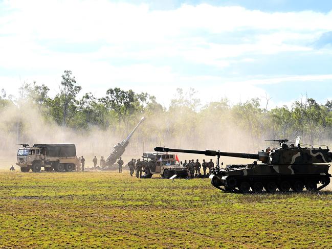 A live firing training drill involving militaries from Australia, the US, Japan, South Korea, Germany, France and New Zealand marked the start of Exercise Talisman Sabre 2023 in the Shoalwater Bay training area outside of Rockhampton on Saturday. Picture: NCA NewsWire / Jeremy Piper