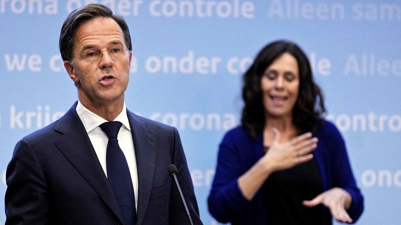 Outgoing Netherlands PM Mark Rutte (left) admits it was ‘a mistake’ to reopen too early. Picture: Phil Nijhuis/AFP