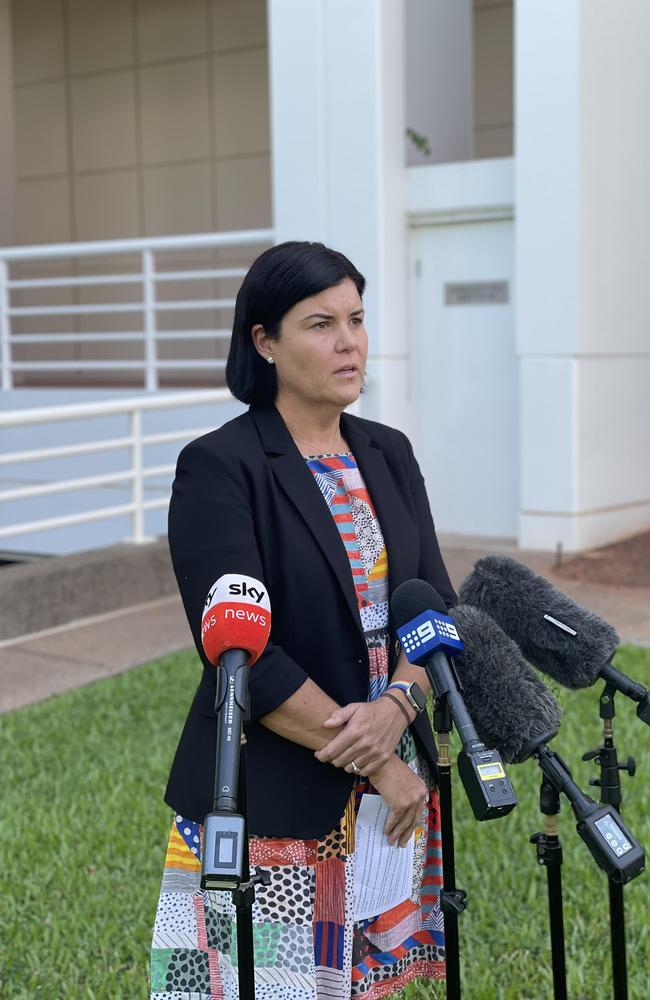 Chief Minister Natasha Fyles at Parliament House. Picture: Annabel Bowles