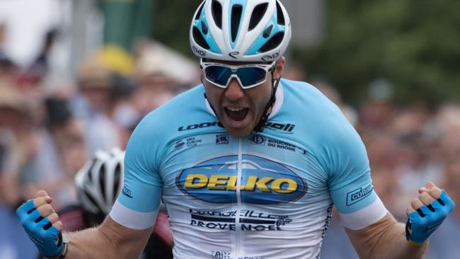 04.01.2019    Pic   Ian Wilson FedUni Road National Championships in Ballarat. Elite Men's Criterium in Sturt Street. winner   Brenton JONES