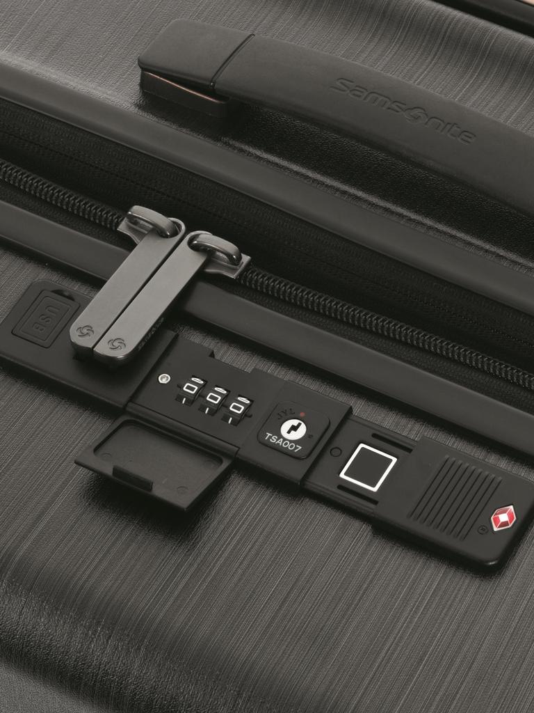 Forget a lock and key, you'll need a fingerprint to get in to this suitcase.