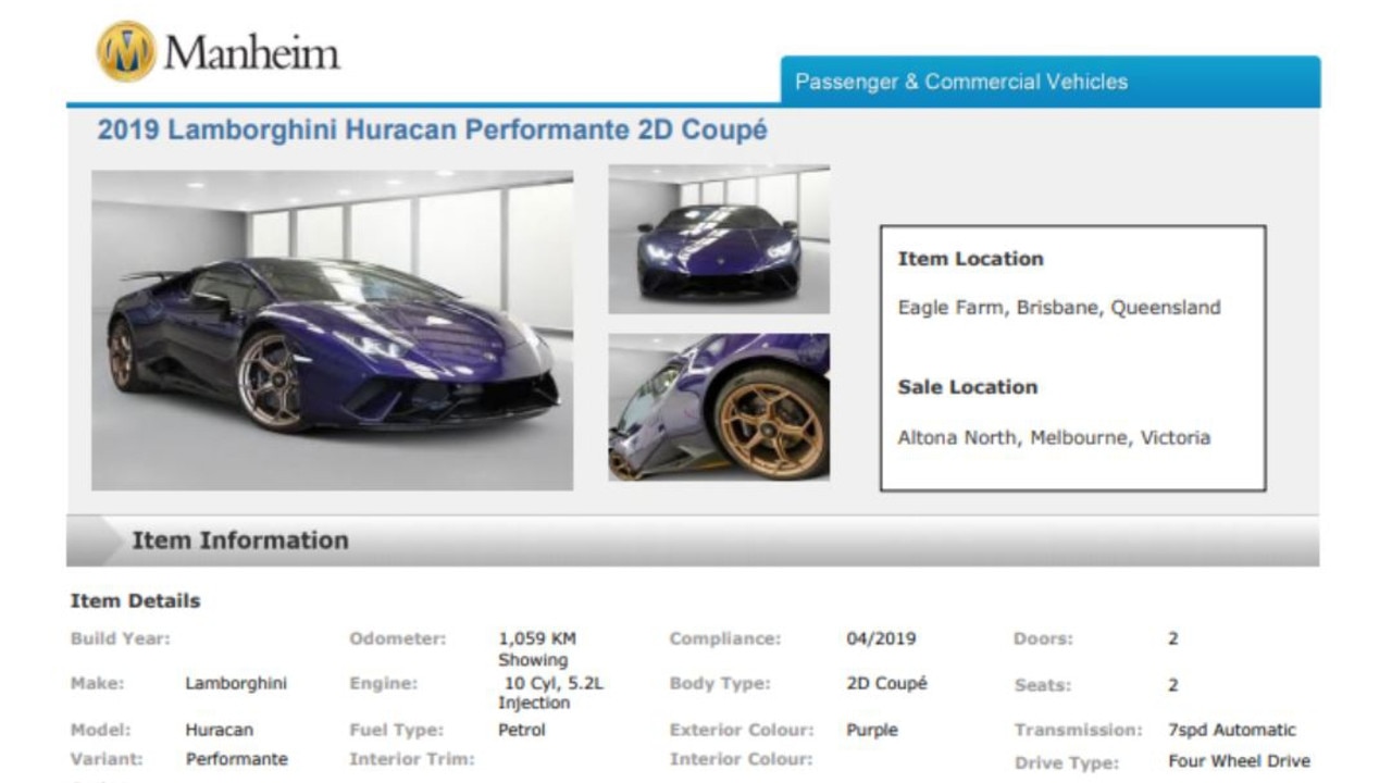 Bidding for the car opens at $395,000.