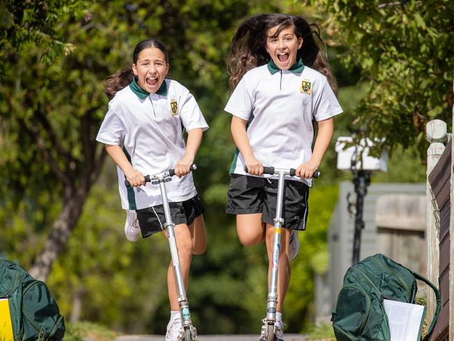 Twins Serena and Chiara, 12, completed NAPLAN last year. Picture: Jason Edwards