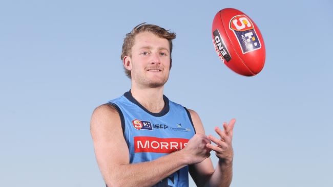 Sturt footballer Sam Breuer will be in action for the Double Blues in their live streamed clash against South Adelaide on Saturday. Picture: Emma Brasier