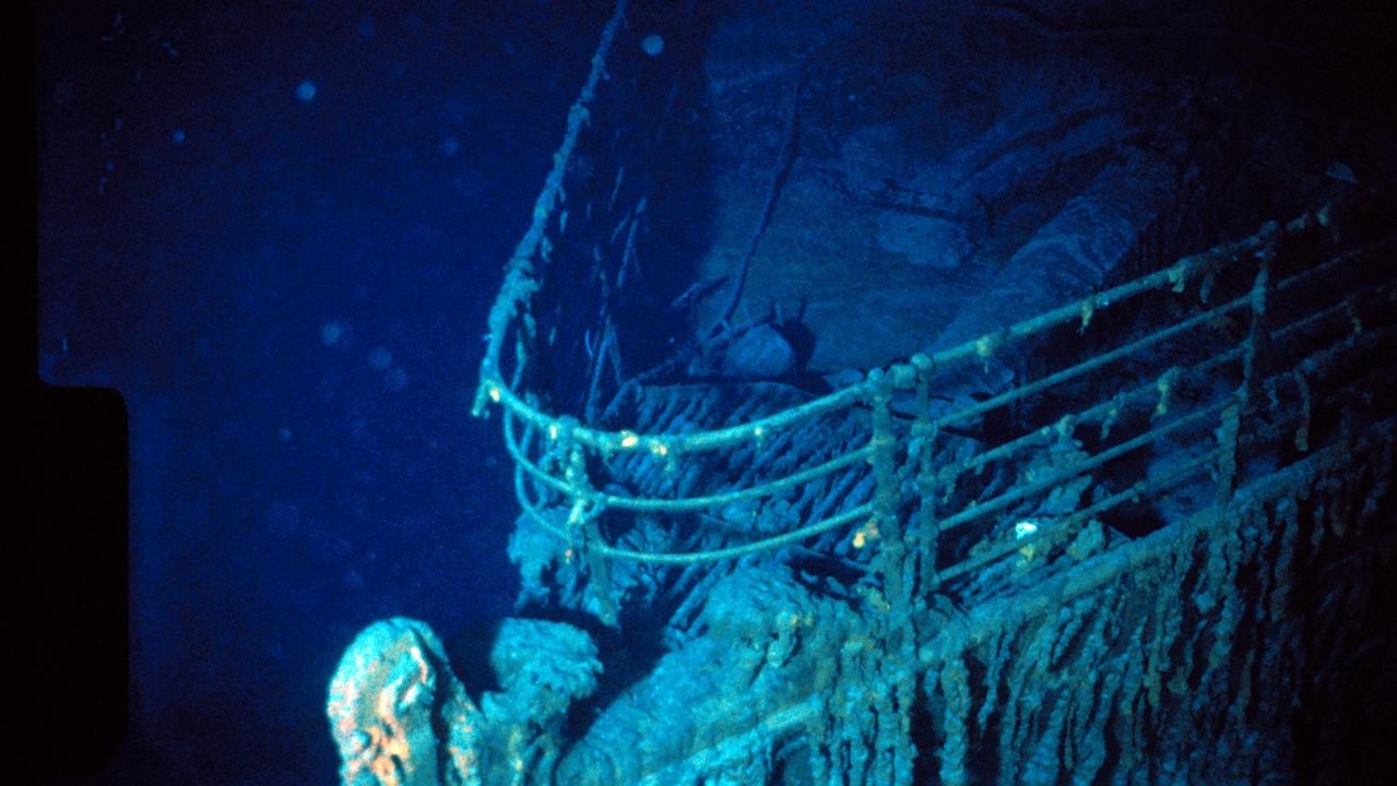 What the Titanic’s bow looks like underwater. Picture: Woods Hole Oceanographic Institution / AFP