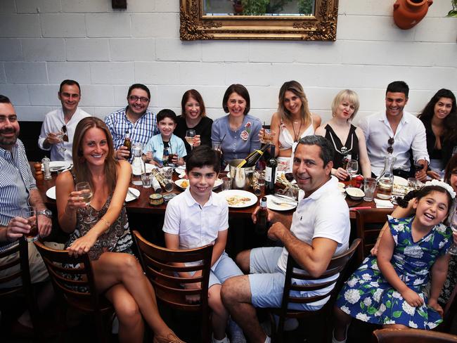 It’s not often busy NSW Premier Gladys Berejiklian gets to sit down with the family for a Sunday lunch. Picture: Phil Hillyard