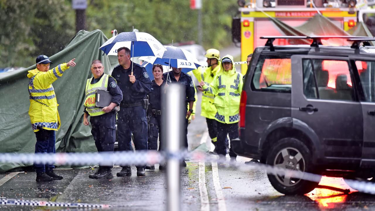 One man died in a car crash on wet roads in Sydney’s north. Picture: AAP IMAGE / Troy Snook.