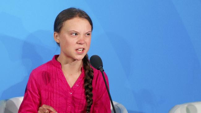 Environmental activist Greta Thunberg, of Sweden, addresses the Climate Action Summit in the United Nations General Assembly, at U.N. headquarters, Monday, Sept. 23, 2019. (AP Photo/Jason DeCrow)