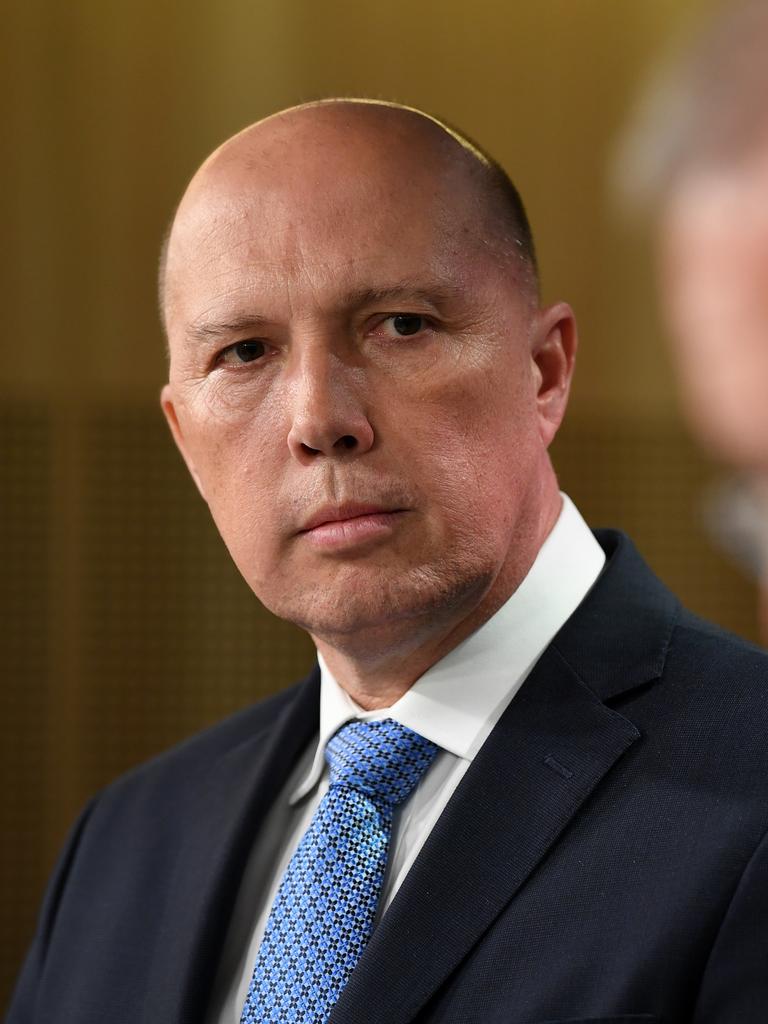 Home Affairs Minister Peter Dutton failed in the bid to become prime minister. Picture: AAP Image/Joel Carrett