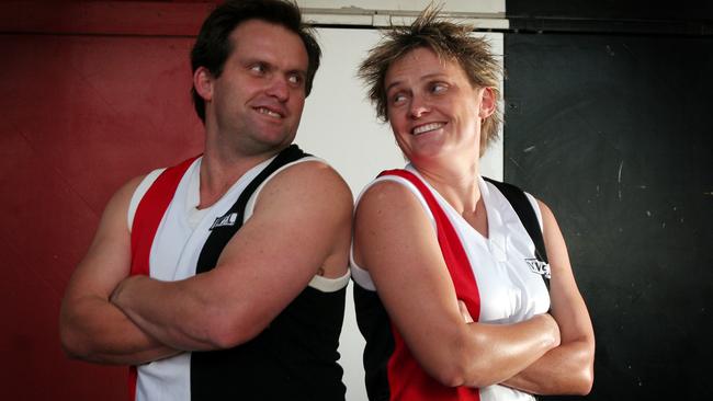 Belinda Bowey wears the same number as brother Brett, who played for St Kilda.