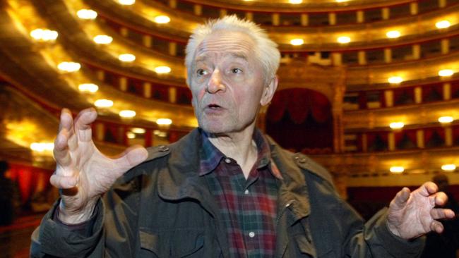 Grigorovich during a final rehearsal of A Legend of Love ballet at the Bolshoi theatre in Moscow in 2002. Picture: AFP