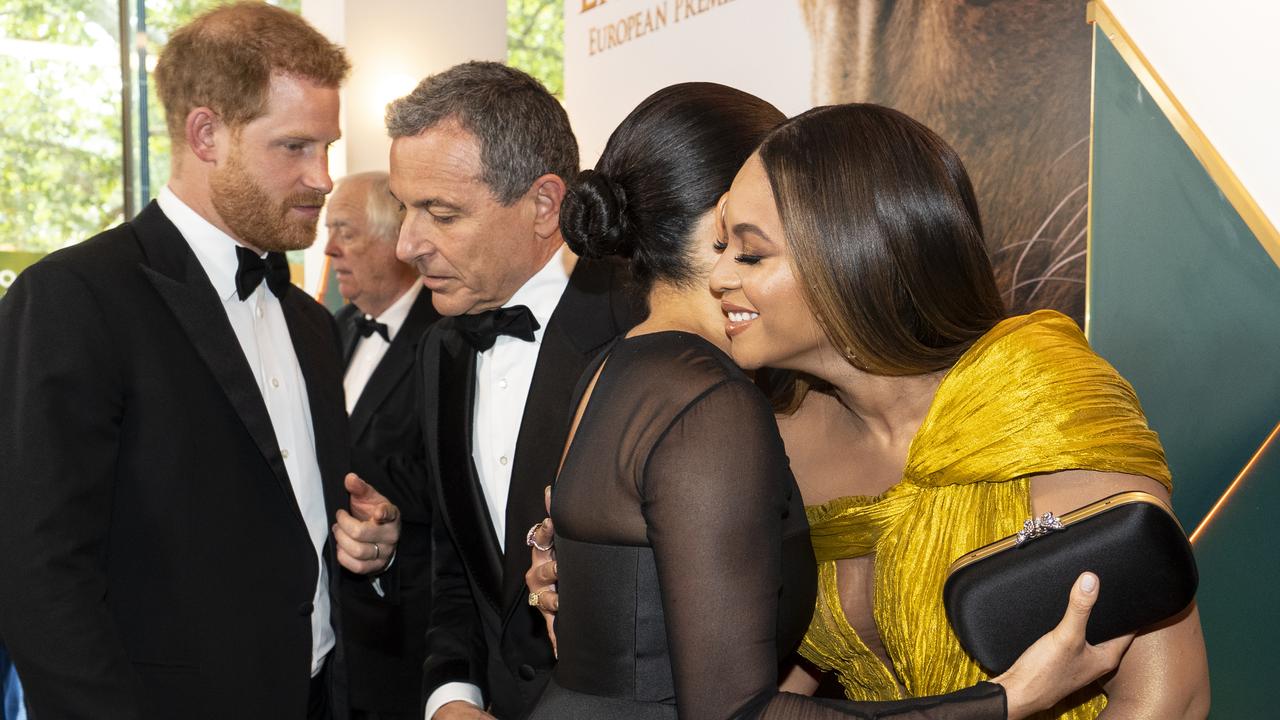 The moment Harry spruiked Meghan’s skills to the Disney CEO. Picture: Niklas Halle'n-WPA Pool/Getty Images