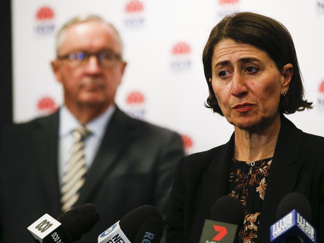 Brad Hazzard with Gladys Berejiklian. Picture: NCA NewsWire / Dylan Robinson