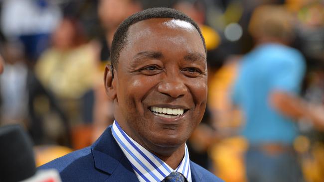 OAKLAND, CA - JUNE 13: A close up shot of former NBA player, Isiah Thomas after Game Five of the 2016 NBA Finals between Cleveland Cavaliers and against the Golden State Warriors on June 13, 2016 at ORACLE Arena in Oakland, California. NOTE TO USER: User expressly acknowledges and agrees that, by downloading and/or using this Photograph, user is consenting to the terms and conditions of the Getty Images License Agreement. Mandatory Copyright Notice: Copyright 2016 NBAE (Photo by Jesse D. Garrabrant/NBAE via Getty Images)