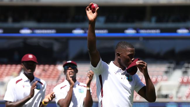 Shamar Joseph took 5/94 on debut. Picture: Paul Kane/Getty Images