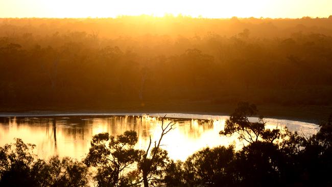 Sunrise at Waikerie on the Murray River. Picture: Bernard Humphreys