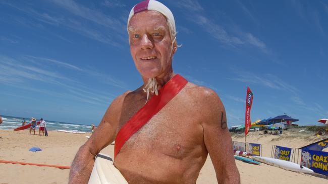 Anthony ‘Tony’ Wetherell at the Queensland Masters Surf Lifesaving Titles at Kawana Waters Surf Club in 2007. Picture: Warren Lynam