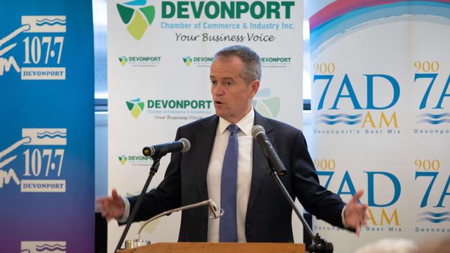 Opposition leader Bill Shorten’s Tasmania gaffe was edited out of his official transcript.