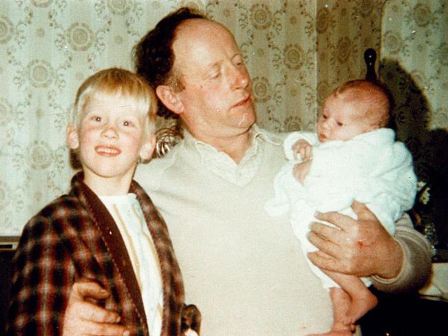 Martin Bryant as a child with father Maurice and baby sister Lindy.