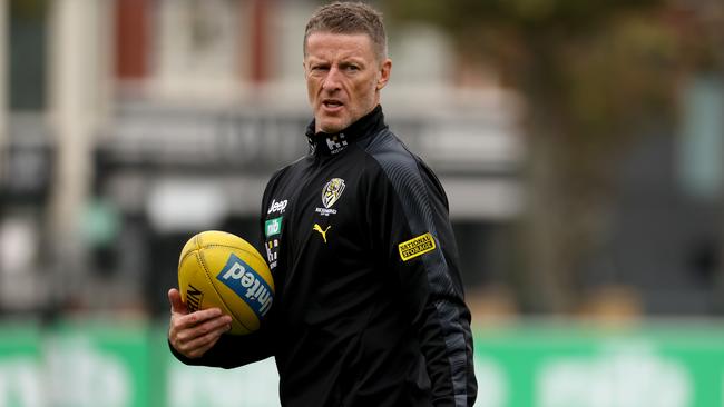 Hardwick at Tigers training ahead of the 2021 season. Picture: Getty