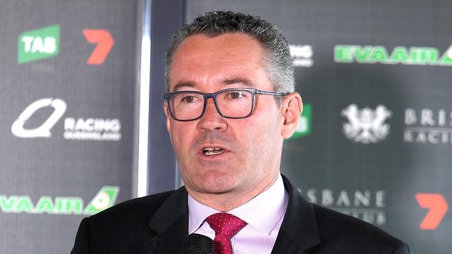 Racing Queensland chief executive Brendan Parnell says officials are still learning about the new Eagle Farm track. Picture: AAP