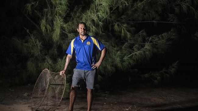 Mornington Island mayor Kyle Yanner on his 'country' Murndarnyetti outside of Gununa township on Mornington Island. Picture: Brian Cassey