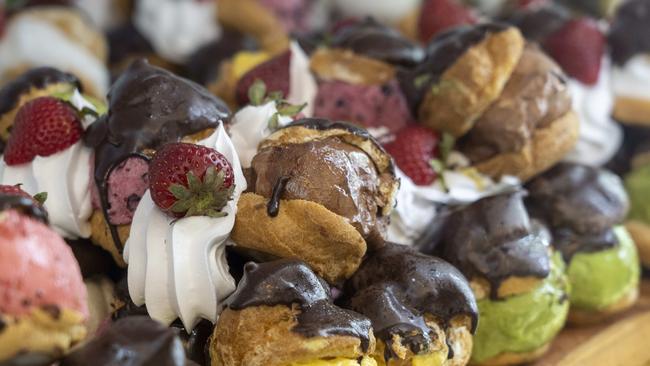 So cool: Profiterole Patisserie’s signature ice cream and profiterole cakes. Picture: Matthew Vasilescu