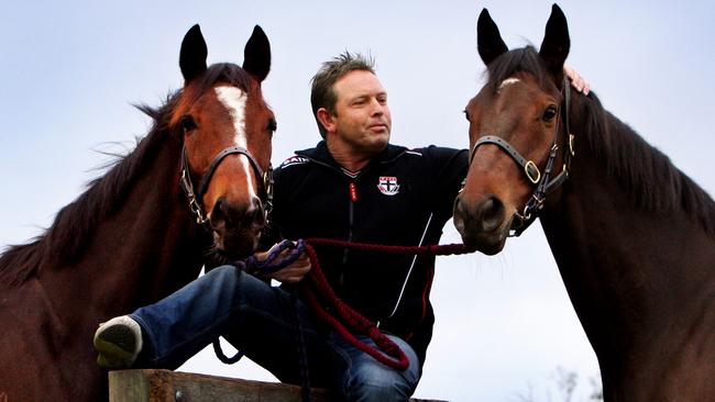 Robbie Laing with Sir Pentire (left) and Mazzacano.