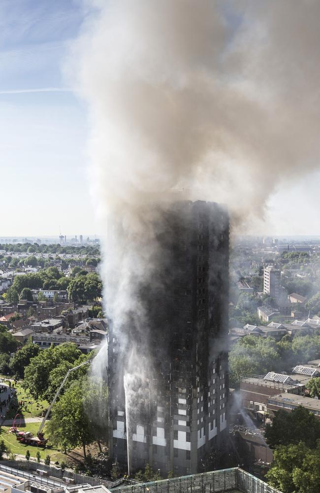 At least 12 have died in Britain’s worst tower block fire. Picture: Rick Findler/PA via AP