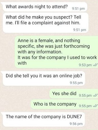 He claimed the company was called 'Dune7'. Picture: Supplied