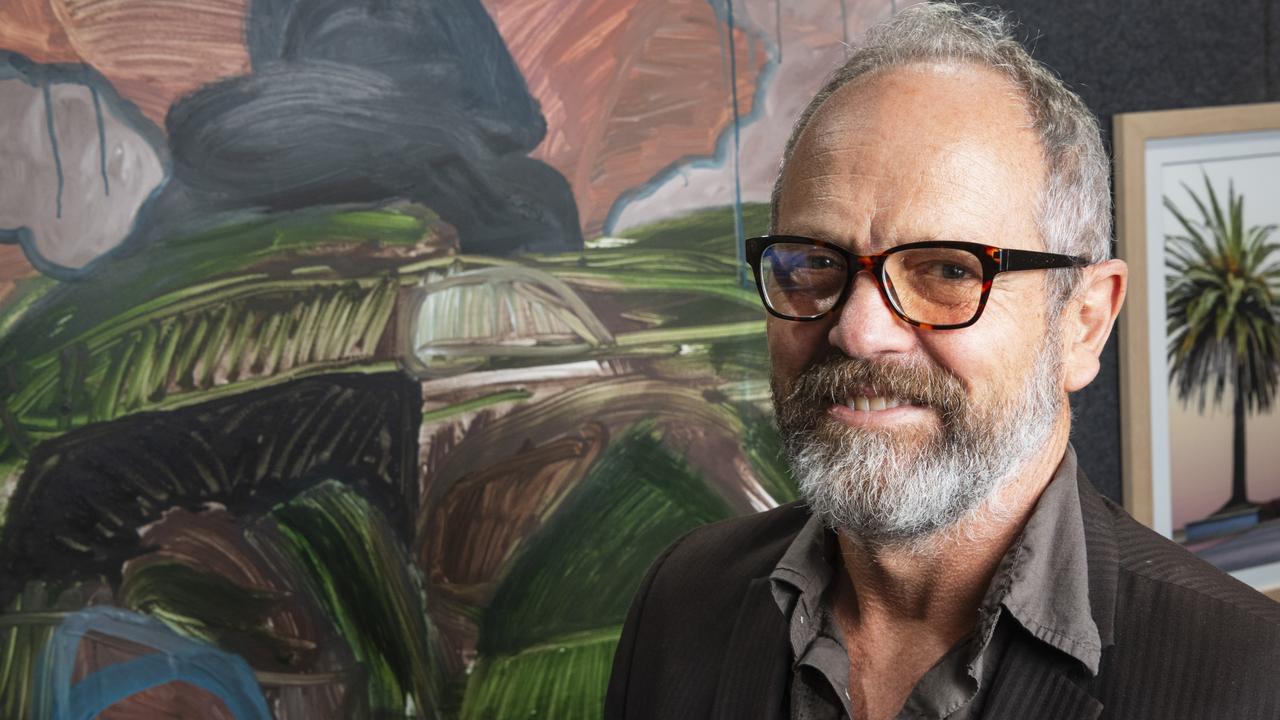 David Usher and his work Under the Magic Mountain won the Fairholme Open Art Prize FACETS exhibition, Friday, May 10, 2024. Picture: Kevin Farmer