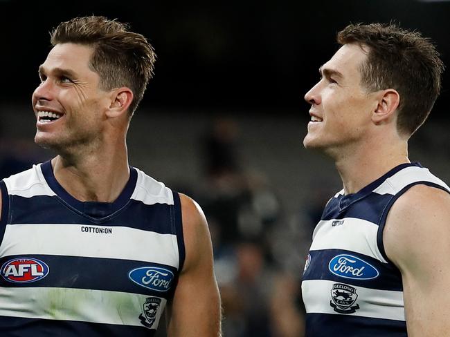 Tom Hawkins and Jeremy Cameron lead goalkicking masterclasses. Picture: Dylan Burns/AFL Photos via Getty Images