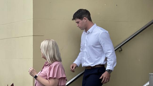 Ethan Tomas Cocco (also spelled Coco) on right leaving Mackay Magistrates Court on February 3, 2025. Picture: Fergus Greg