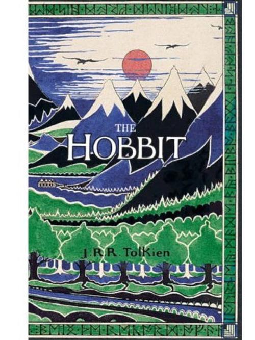 The final book cover of The Hobbit by J.R.R. Tolkien, first published in 1937.