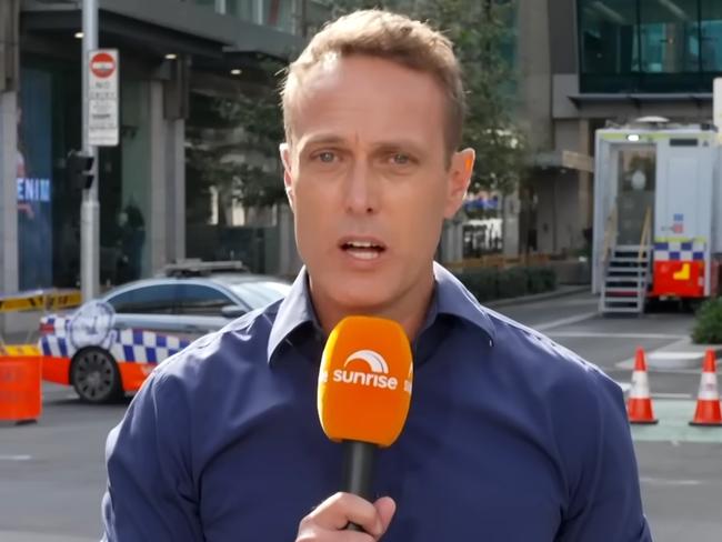 Channel 7 Sunrise presenter Matt Shirvington incorrectly named the Bondi killer as Benjamin Cohen during television coverage of the murders. Source: Channel 7 / YouTube,