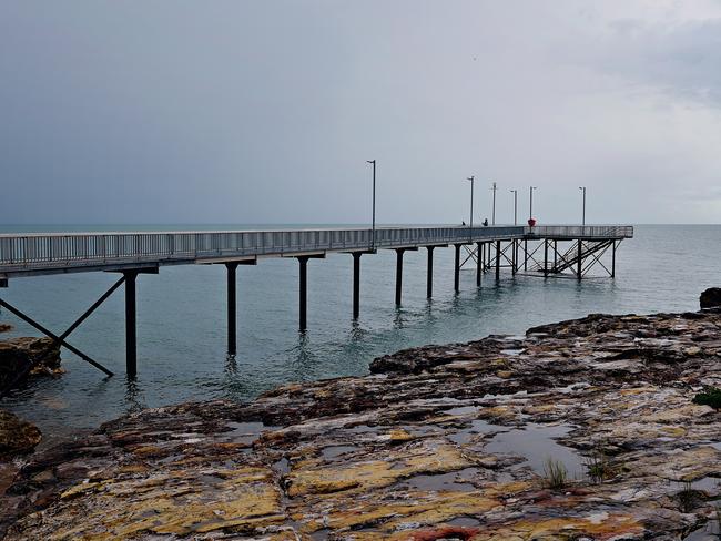 A man was bitten by a shark at the popular Nightcliff jetty fishing spot over the weekend.