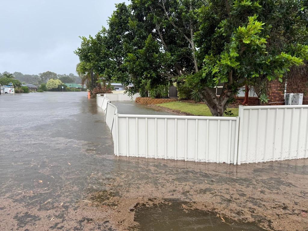 Flooding on Ibis Boulevard in Eli Waters during the wild weather brought by ex-Tropical Cyclone Alfred. Photo: Chris Bergin
