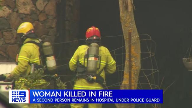 Emergency services located a woman inside the Goldie home after the house fire in August. Picture: 9NEWS