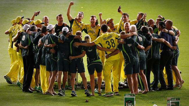 The 2015 victory was Australia’s fifth and was riotously celebrated on the MCG pitch.