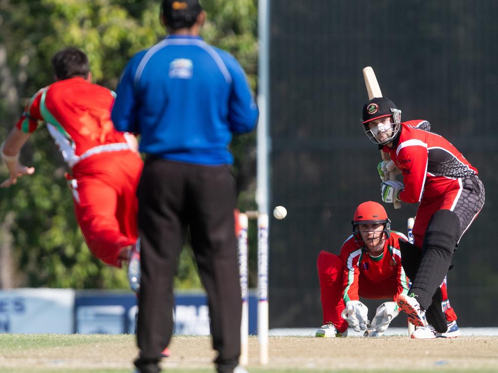 Nathan Hangan faces a Waratah bowler in a T20 match. Picture: Che Chorley