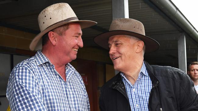 Barnaby Joyce with Prime Minister Malcolm Turnbullahead of the New England by-election. (Pic: Tracey Nearmy)