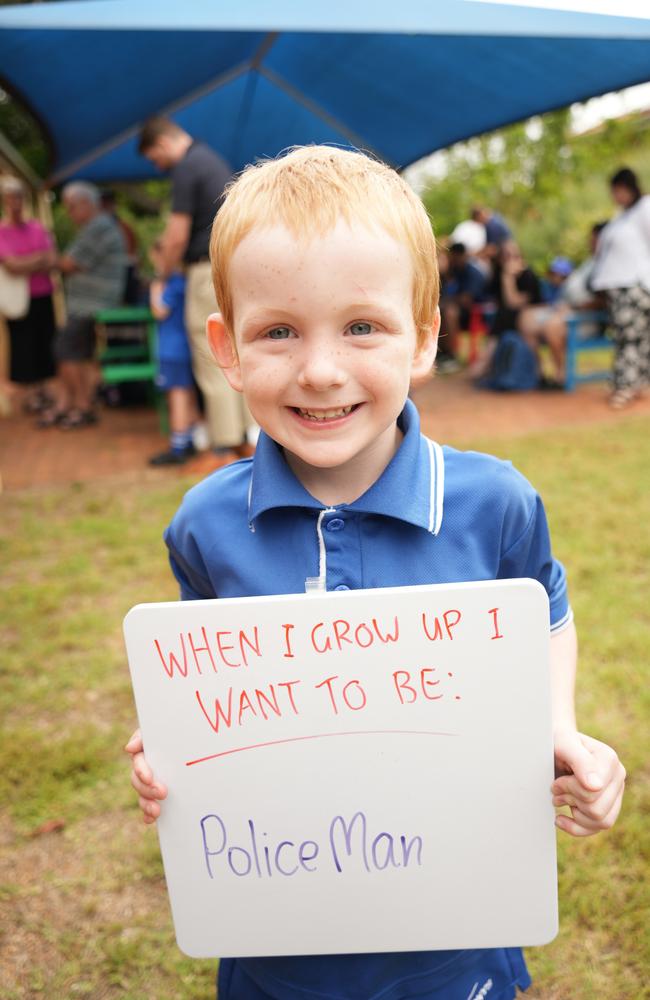 2023 prep students' first day at St Anthony's Primary School, Toowoomba. Riley Fyfe.